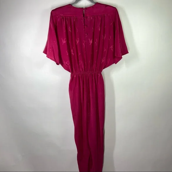 Vintage 70’s Young Edwardians Size 3/4 Small? Pink Floral Romper Jumpsuit Disco - Picture 6 of 12